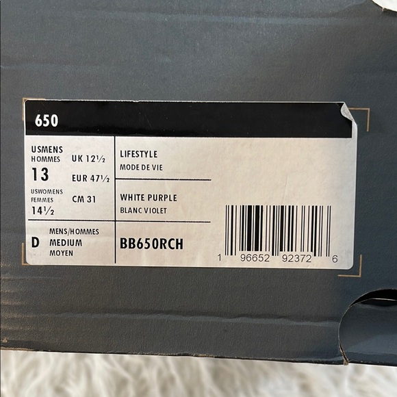 NEW BALANCE BB650RCH High Top Sneakers Men's US 13 White Basketball Shoes NEW - Picture 13 of 16